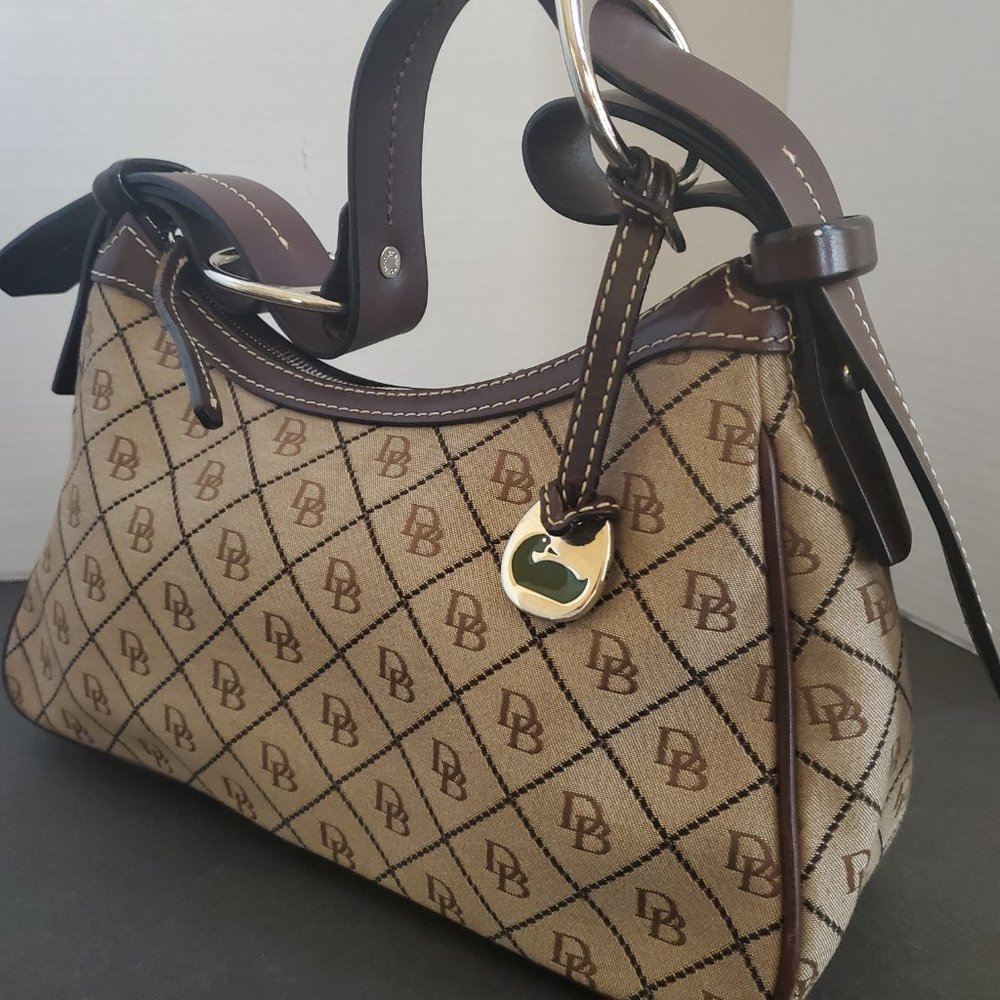 Dooney & Bourke Tan/Brown Signature Bag Like New! - Picture 4 of 10